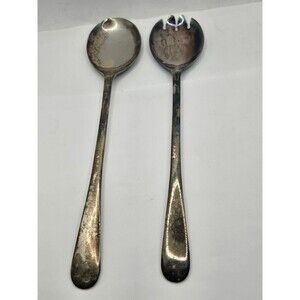Sheffield England Silver Plate Salad Servers Serving Fork & Spoon Set